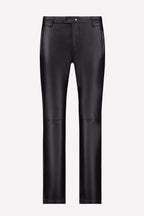 Straight Leather Pant in Black