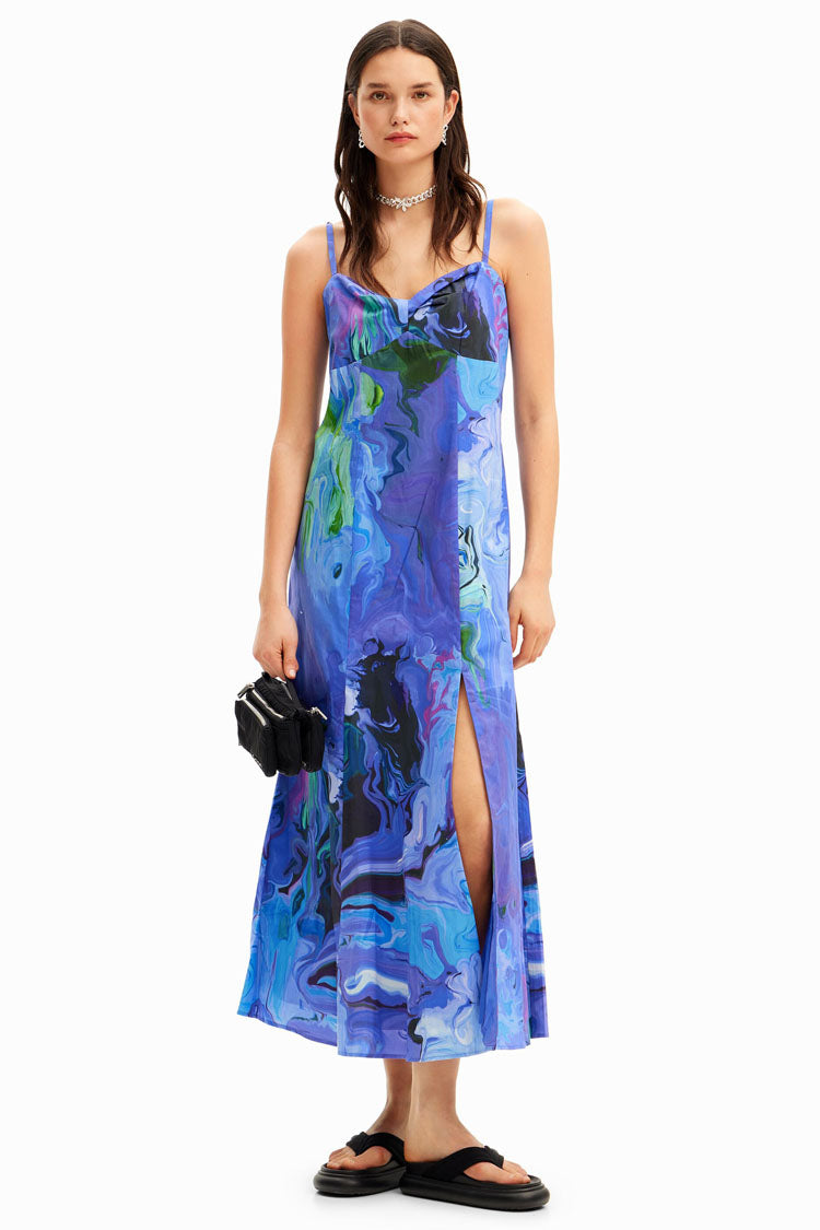 Strappy Marbled Midi Dress | FINAL SALE