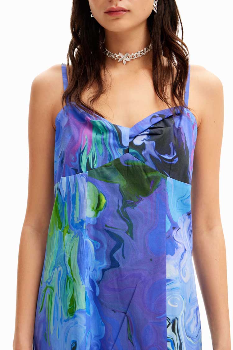 Strappy Marbled Midi Dress | FINAL SALE