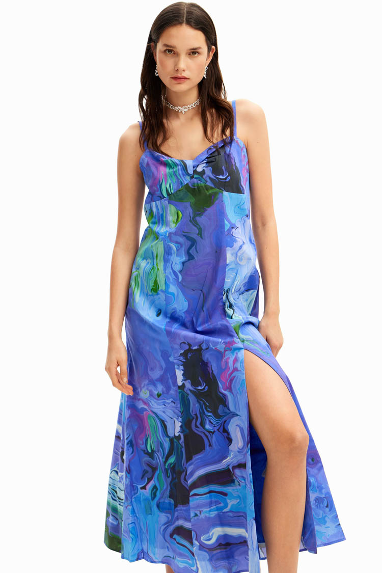 Strappy Marbled Midi Dress | FINAL SALE