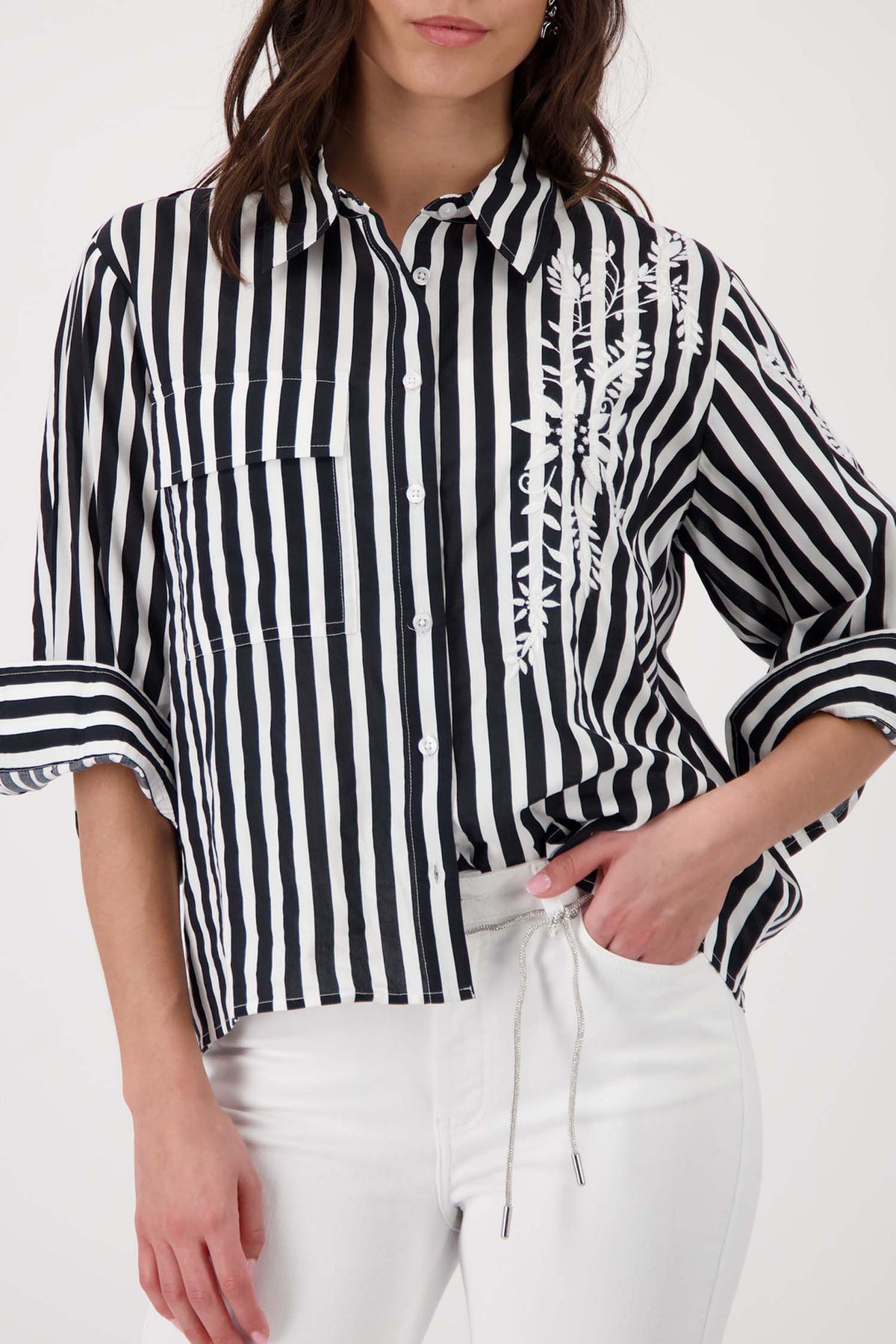 Striped Blouse in Black