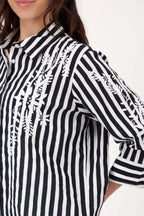 Striped Blouse in Black