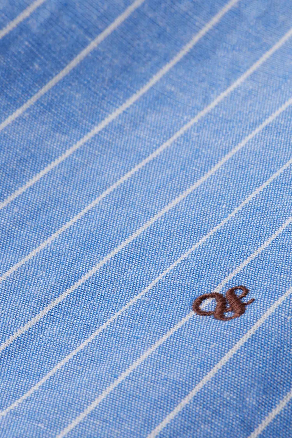 Striped Blouse in Blue White Pin Stripe | FINAL SALE