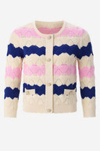 Striped Cardigan Ajour in Royal Blue