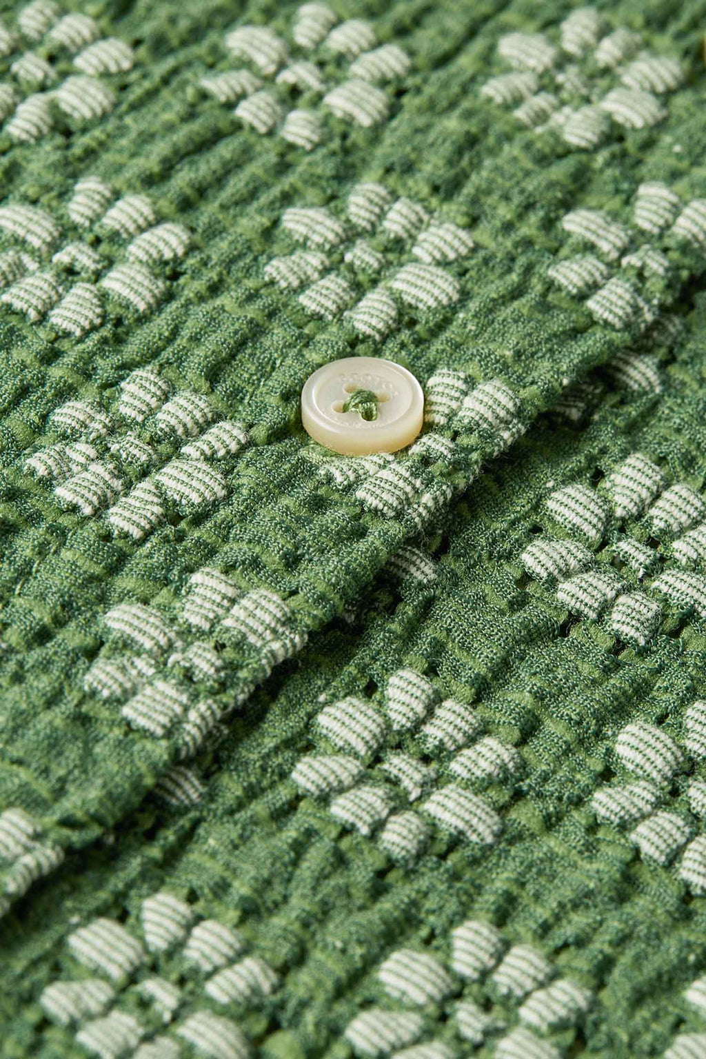 Structured Button L/S T-Shirt in Garden Green