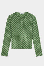 Structured Button L/S T-Shirt in Garden Green