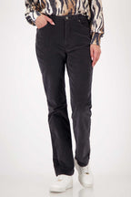 Washed Velvet Pants in Anthra