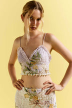 Sweet Thing Shirred Triangle Bodice Dress in Golden Haze | FINAL SALE