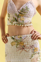 Sweet Thing Shirred Triangle Bodice Dress in Golden Haze | FINAL SALE