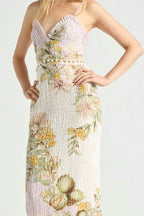 Sweet Thing Shirred Triangle Bodice Dress in Golden Haze | FINAL SALE