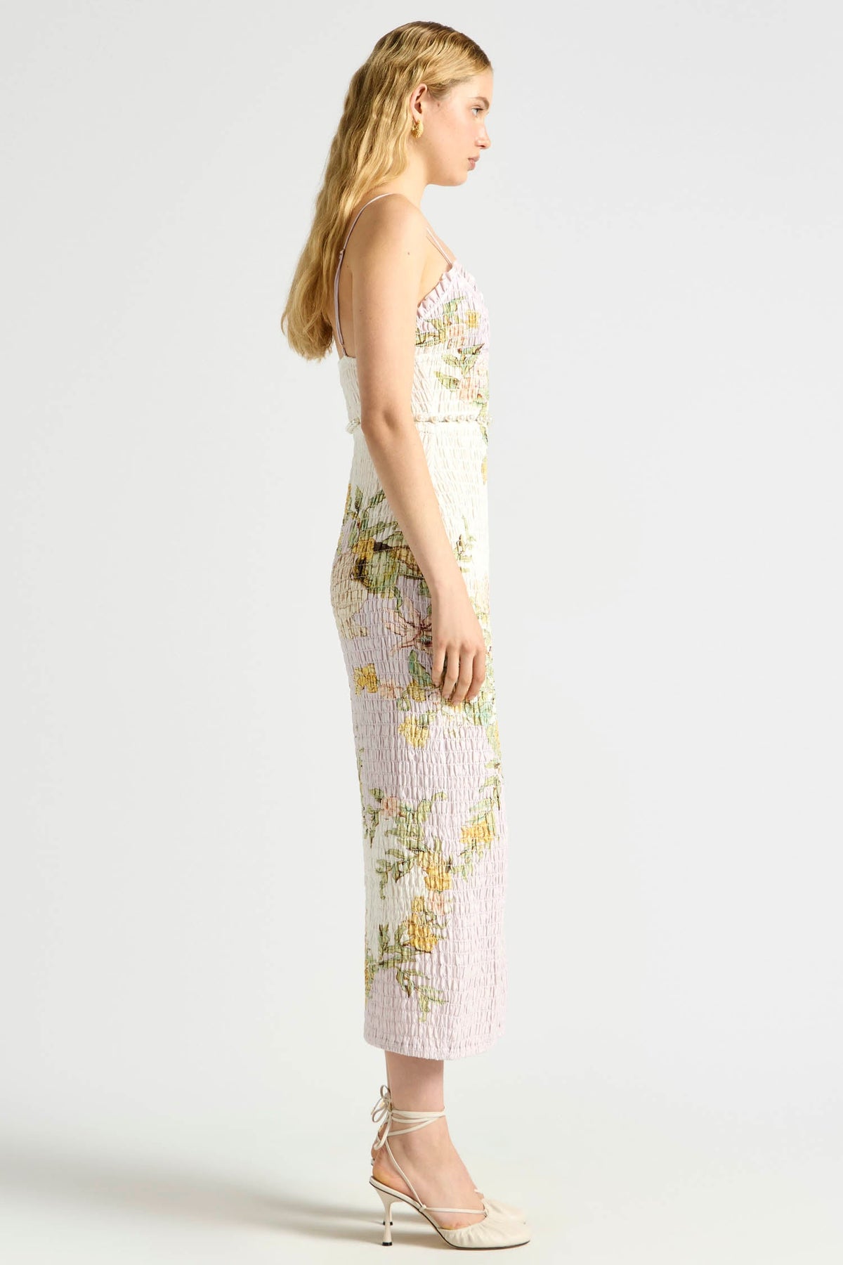 Sweet Thing Shirred Triangle Bodice Dress in Golden Haze | FINAL SALE