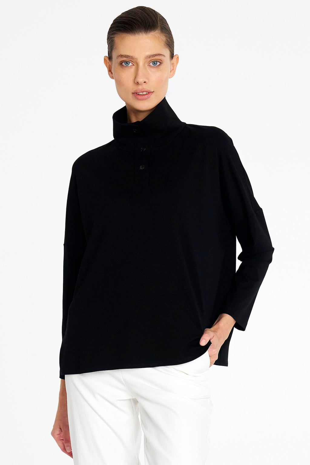 Tab Sweater in Black
