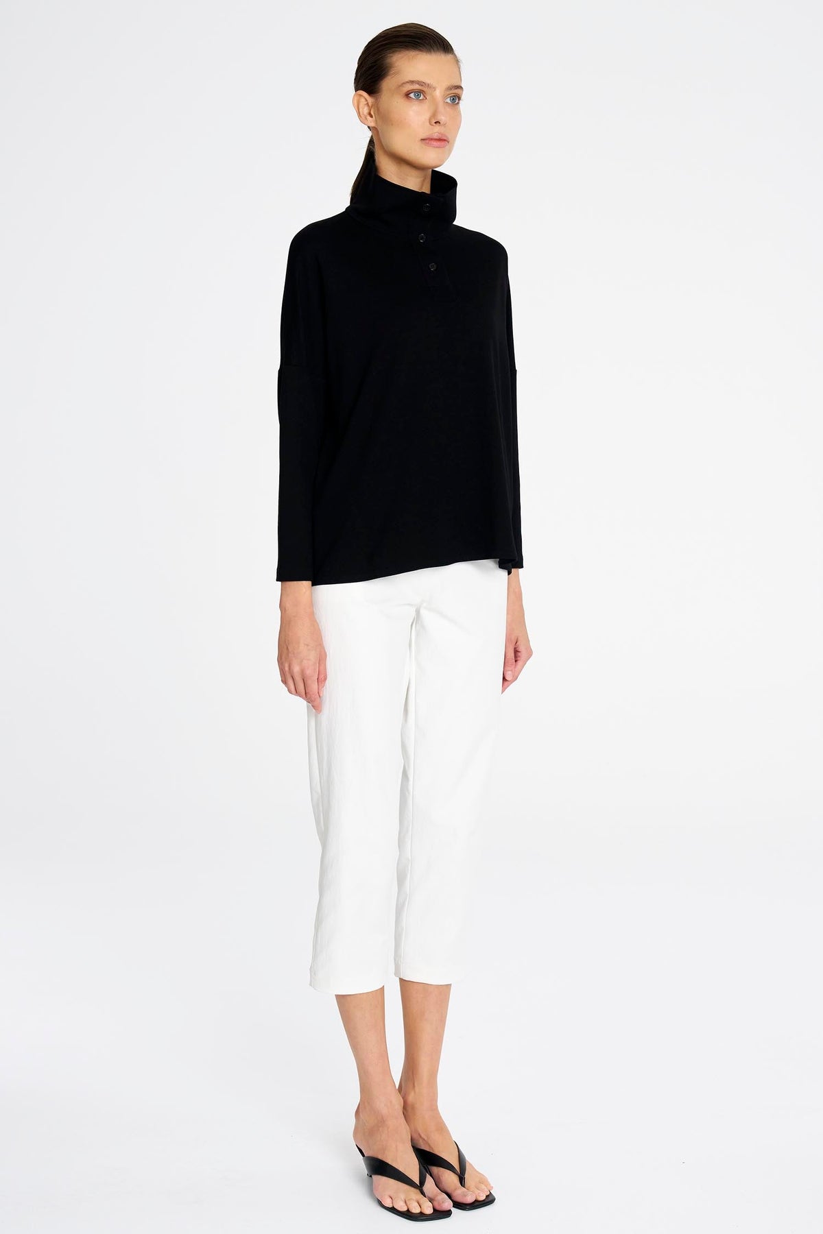 Tab Sweater in Black