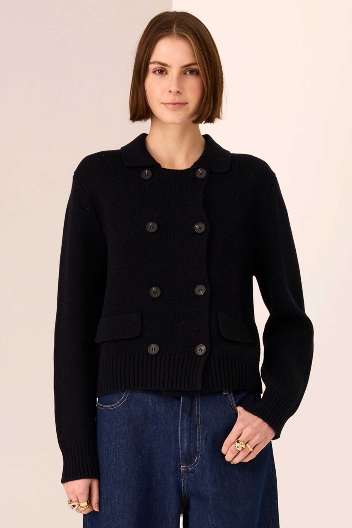 Taylor Double Knit Jacket in Black