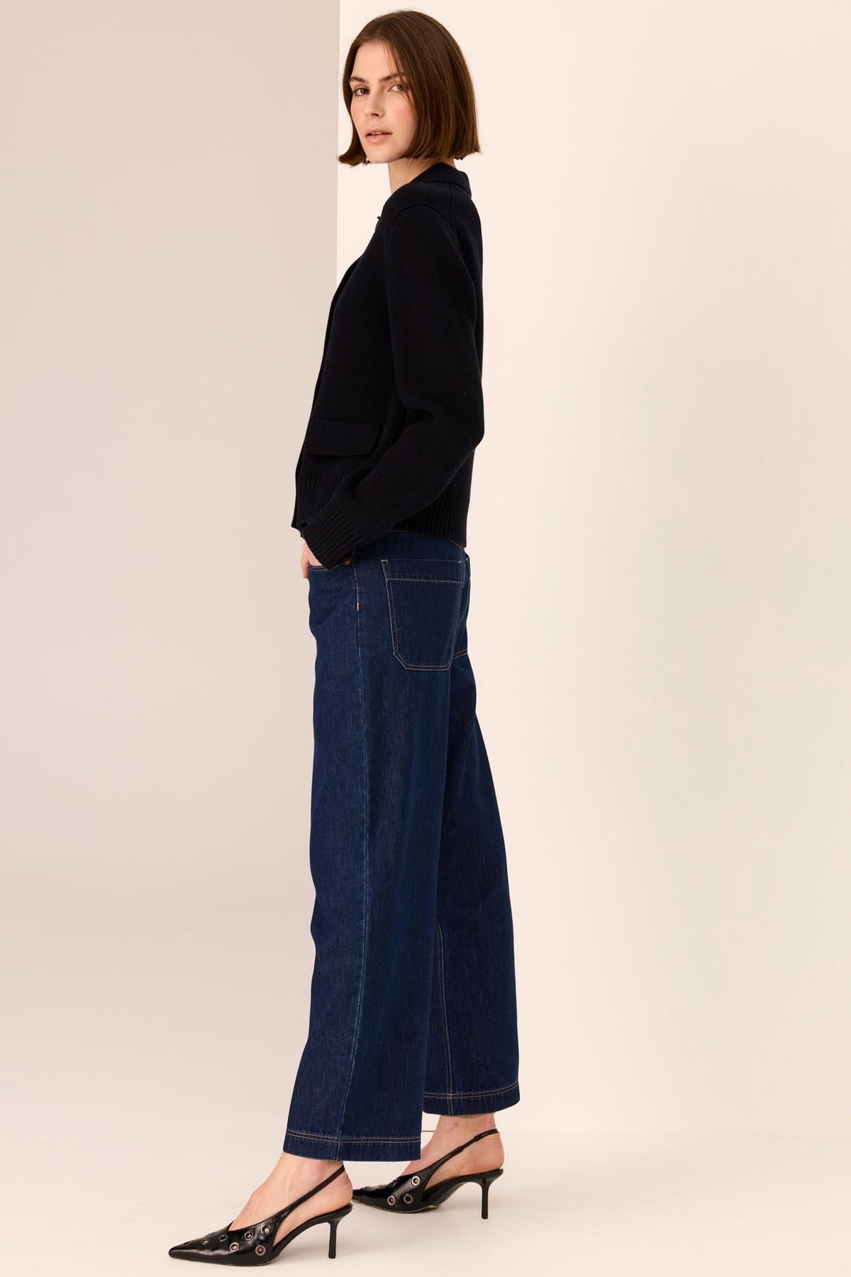 Taylor Double Knit Jacket in Black