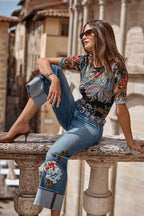 Janie Fav Boat Neck Tee in Leto