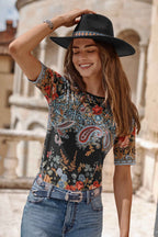 Janie Fav Boat Neck Tee in Leto