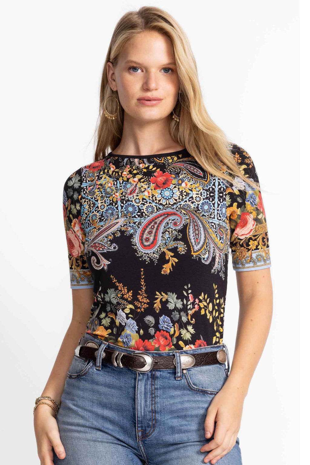 Janie Fav Boat Neck Tee in Leto