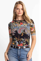 Janie Fav Boat Neck Tee in Leto