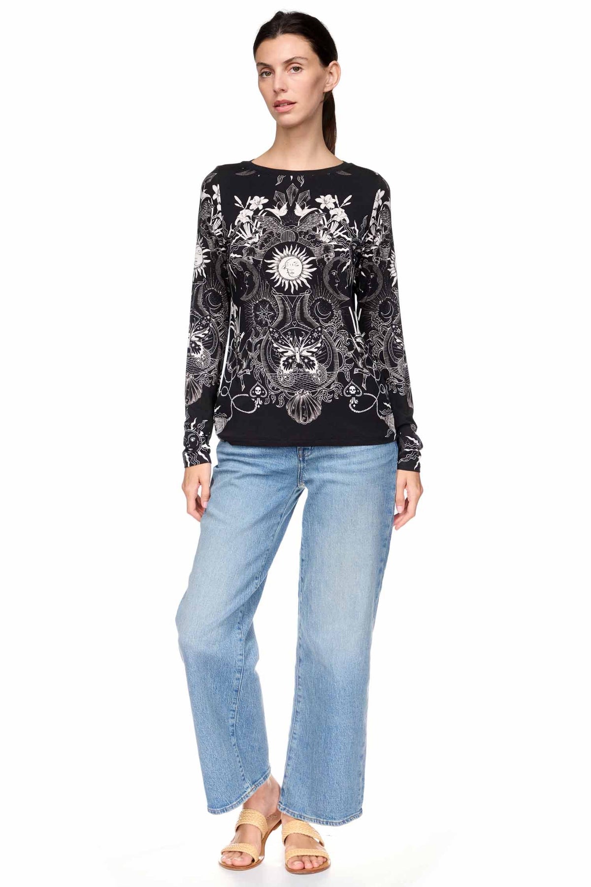 Janie Fav L/S Boat Neck Fitted Tee in Krysallis