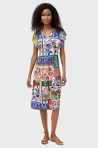 Janie Fav Tiered Tea Length Dress in Armeri