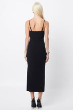 Revere Draped Midi Dress in Black | FINAL SALE