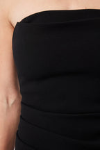 Revere Draped Midi Dress in Black | FINAL SALE