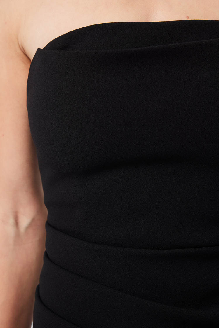 Revere Draped Midi Dress in Black | FINAL SALE