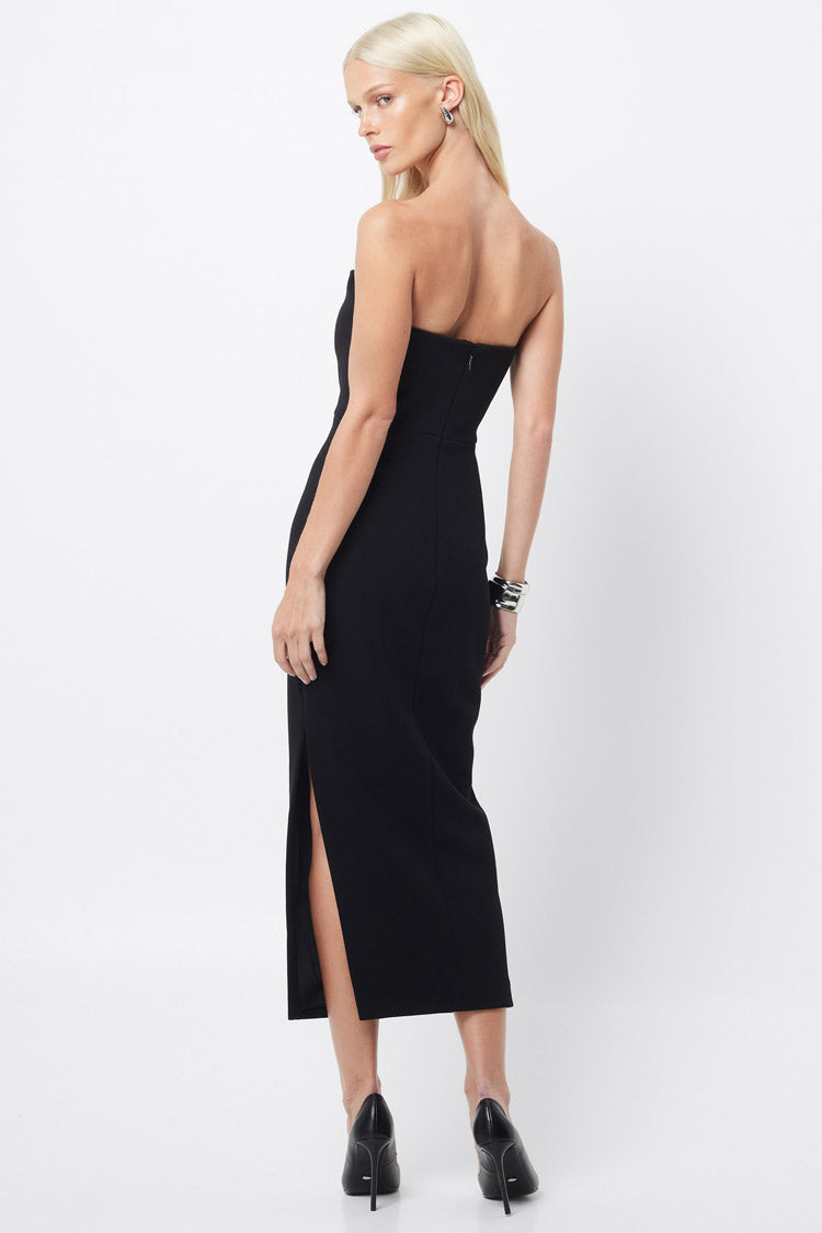 Revere Draped Midi Dress in Black | FINAL SALE
