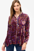 Slim Audrey Collared Shirt in Domitila Burnout
