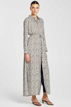 Tie Shirt Dress in Pendant Print