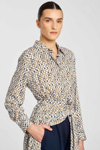 Tie Shirt Dress in Pendant Print
