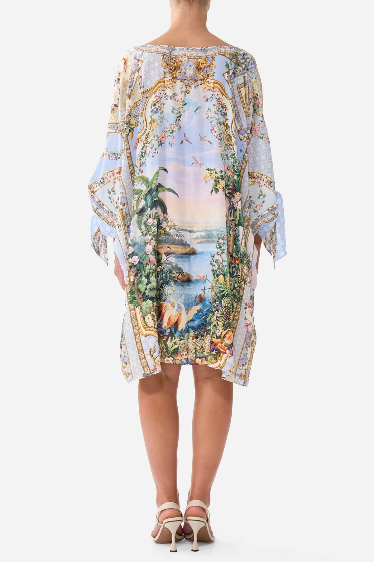Tie Sleeve Short V Neck Kaftan in Sisi Society