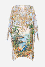 Tie Sleeve Short V Neck Kaftan in Sisi Society
