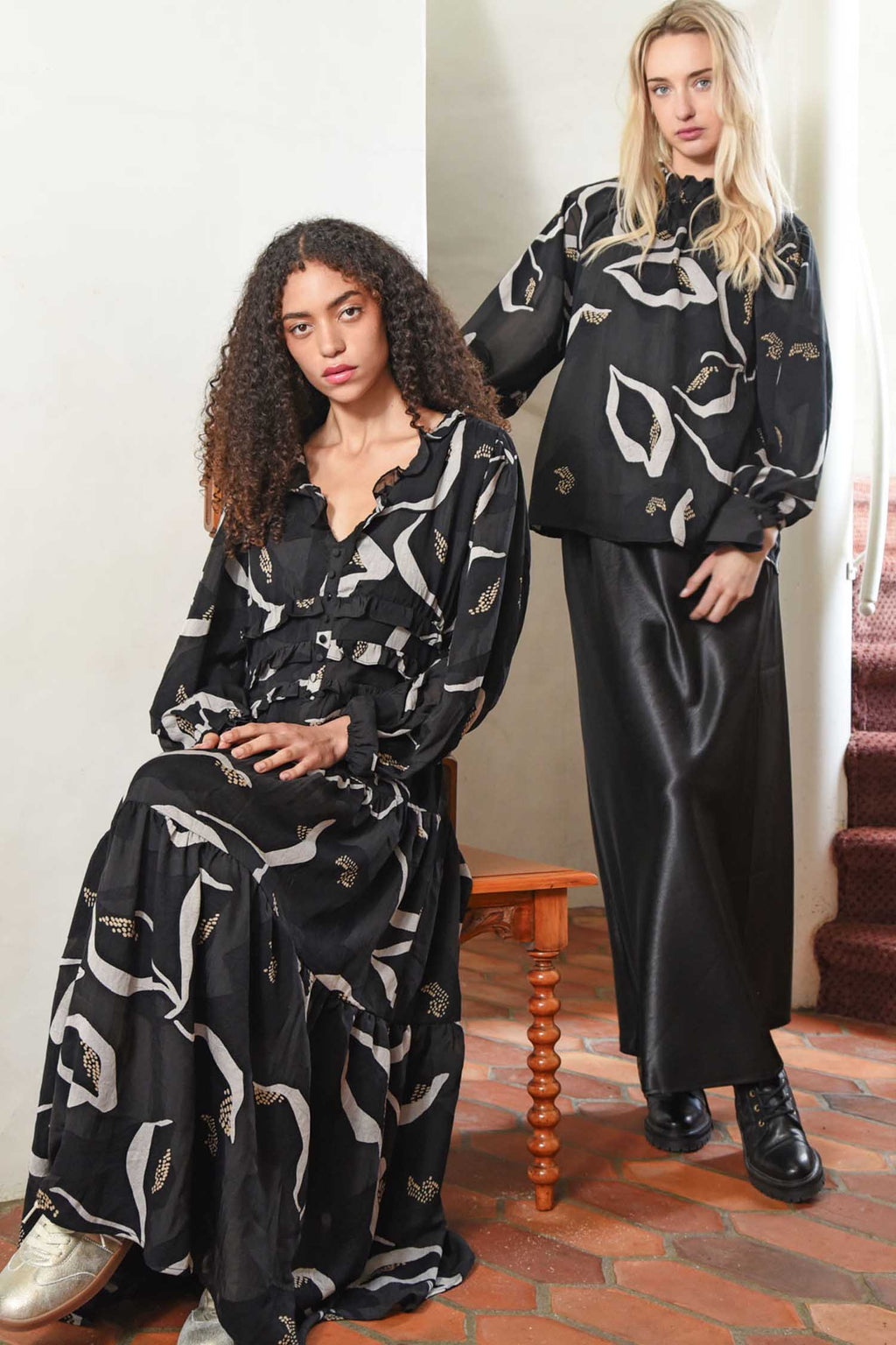 Tier Me Out Dress in Black