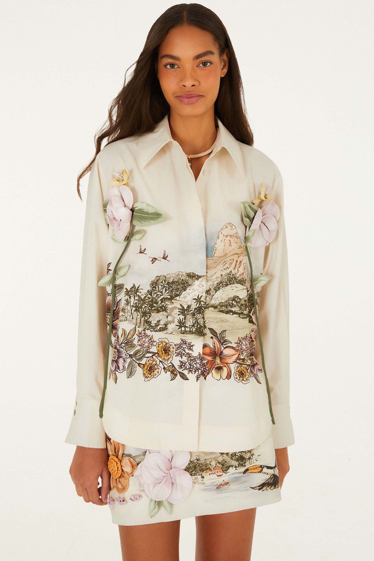 Toile De Rio Off-White Long Sleeve Shirt