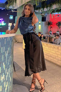 Two-Tone Camilla in Petrol Black Dresses Lucy Laurita - Leiela 