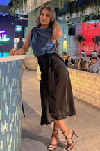 Two-Tone Camilla in Petrol Black Dresses Lucy Laurita - Leiela 