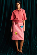 Valentina Knit Polo in Blush