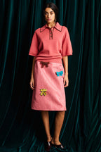 Valentina Knit Polo in Blush