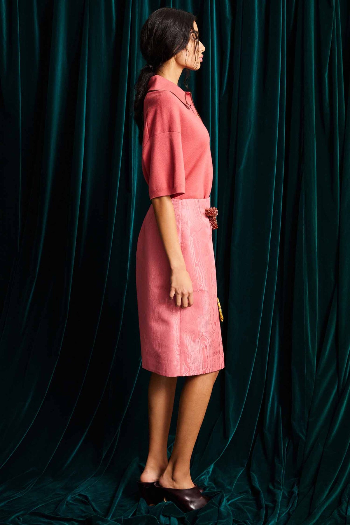 Valentina Knit Polo in Blush