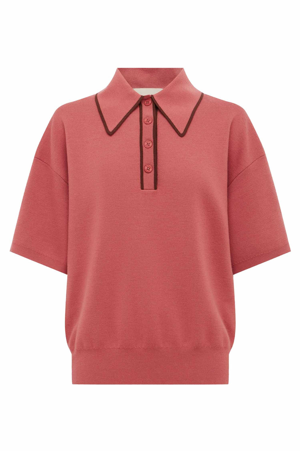 Valentina Knit Polo in Blush