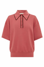 Valentina Knit Polo in Blush