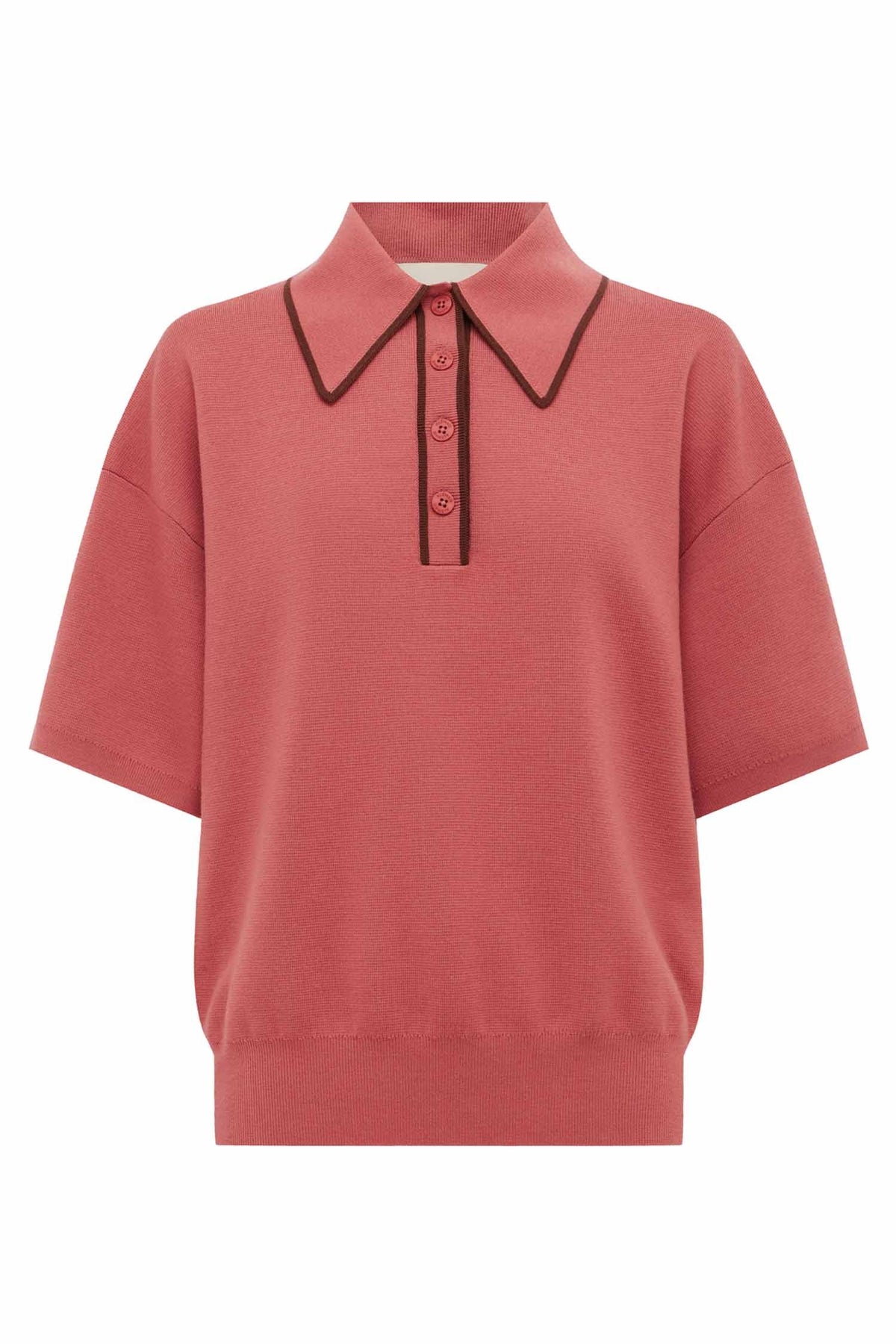 Valentina Knit Polo in Blush