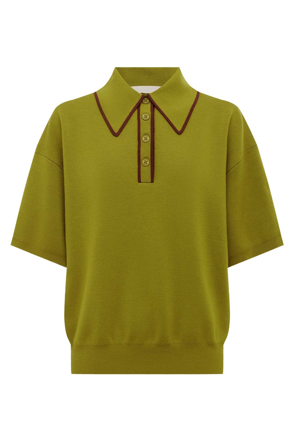 Valentina Knit Polo in Olive