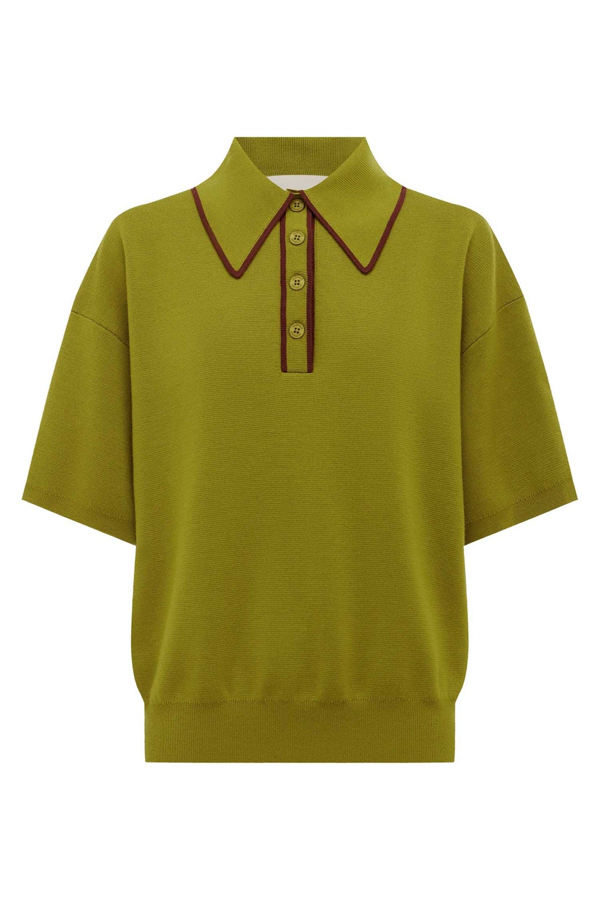 Valentina Knit Polo in Olive