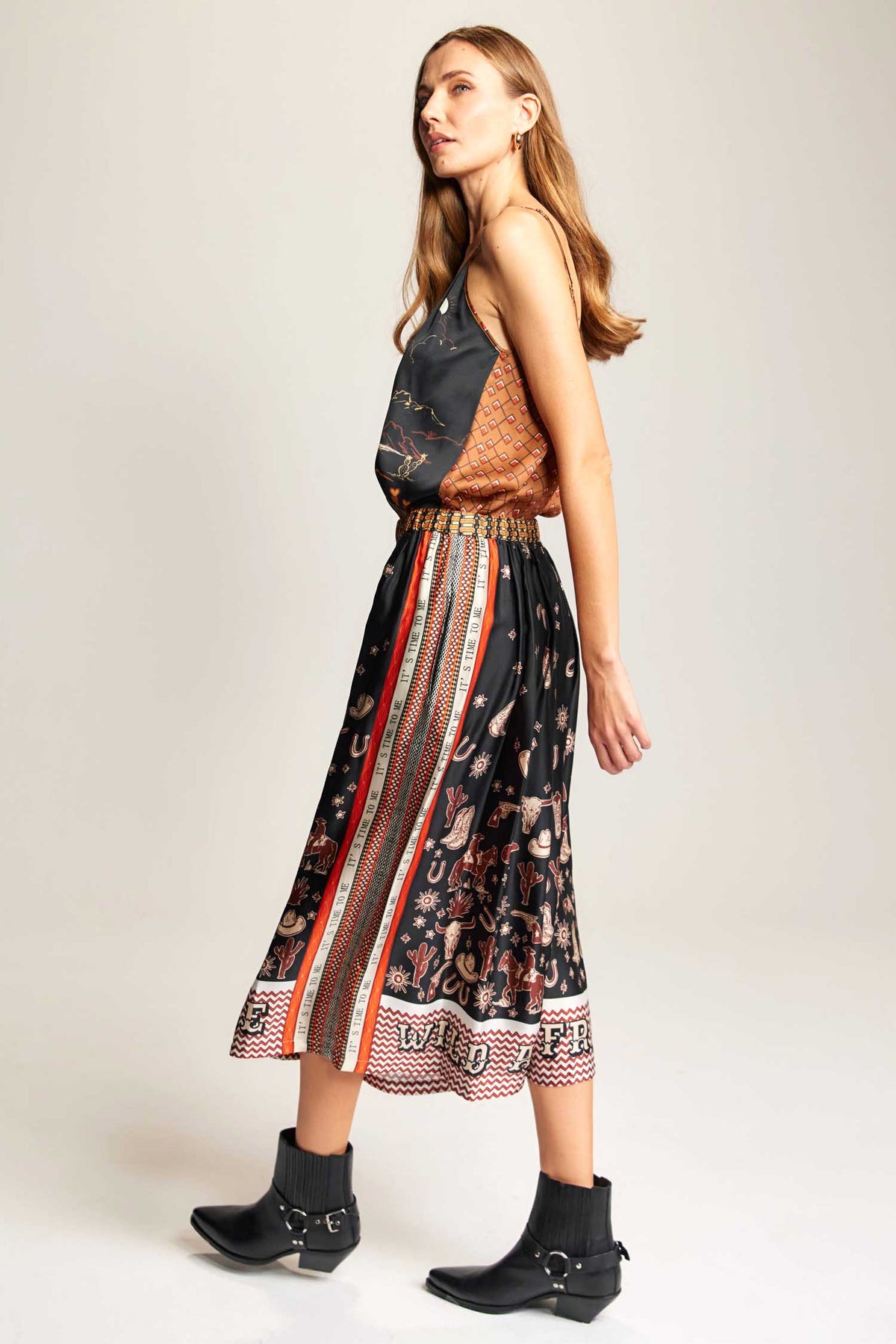 Vanessa Midi Skirt in Rodeo | FINAL SALE