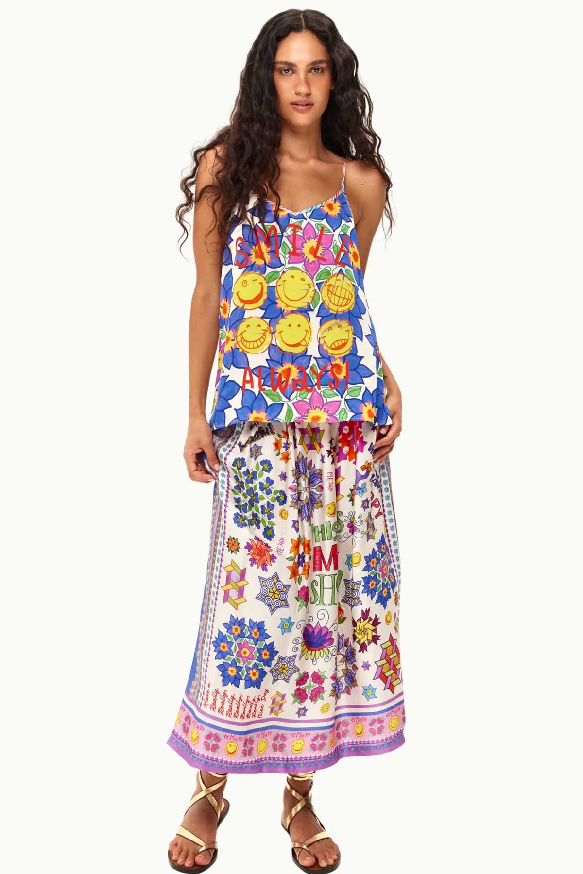 Vanessa Printed Midi Skirt in Markers