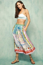 Vanessa Printed Midi Skirt in Runic Whisper