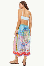 Vanessa Printed Midi Skirt in Runic Whisper